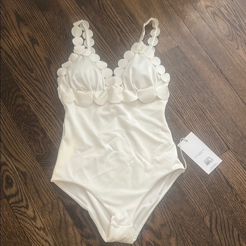 Elegant White One-Piece Ancora Swimsuit - NWT